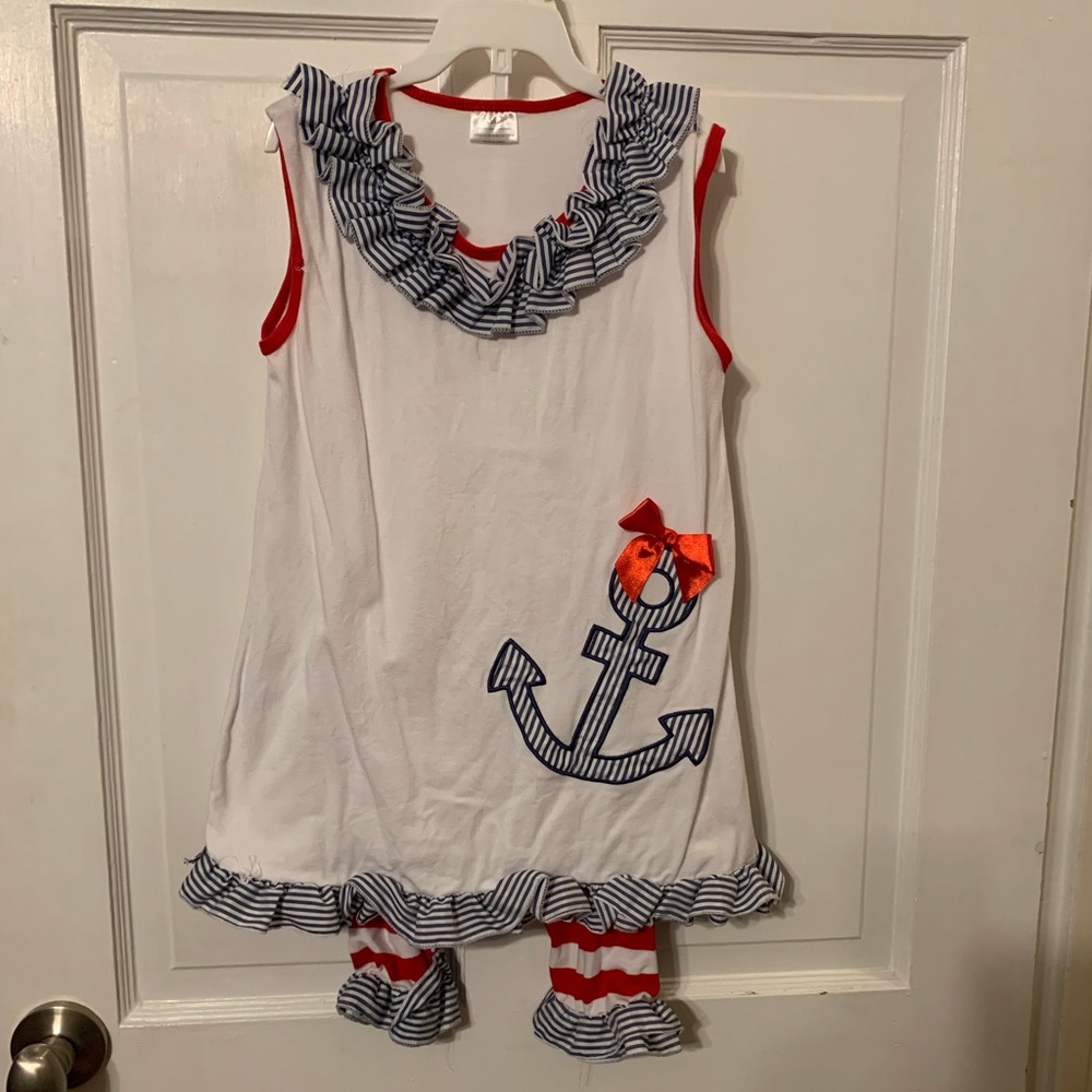 Nautical girls- Sleeveless top and Capri leggings